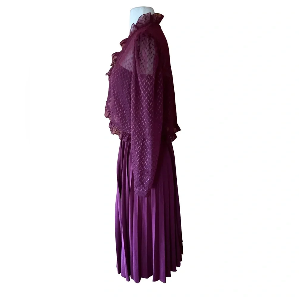 1970s 2 Piece‎ Poly, Pleated Sundress